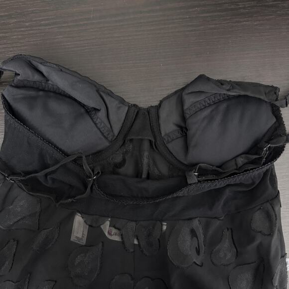 Victorias Secret Slip Dress Womens Small Sheer Heart Flocked Maxi Y2K Lingerie - Picture 9 of 12